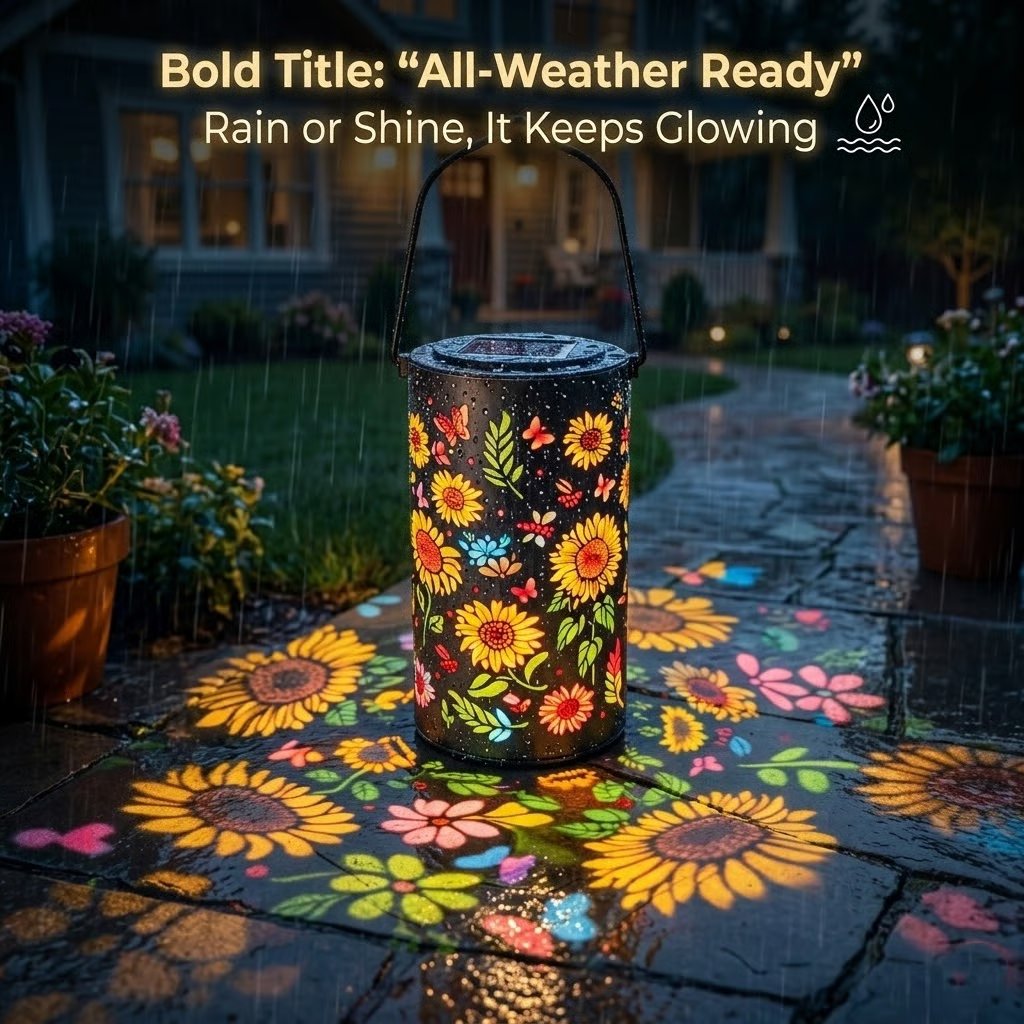 ✨Solar Lanterns with Projection – Sunflower & Butterfly Ground Art Lights