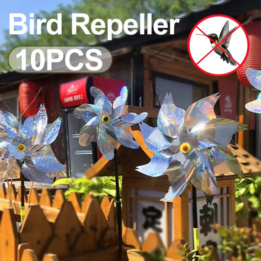 Reflective Bird-Repellent Windmill