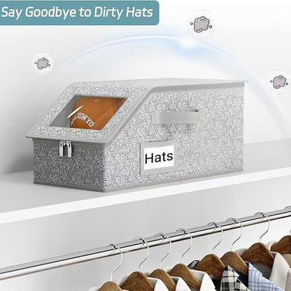 🎉🎉Stackable Hat Storage Boxes for Baseball Caps