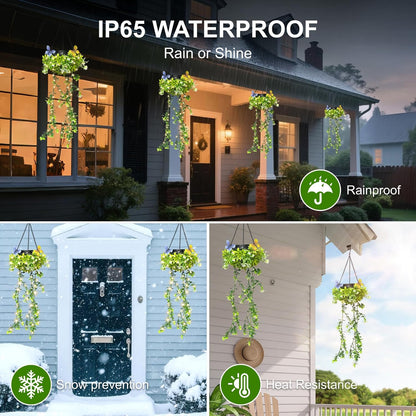 2026 Realistic Flower Vine Solar Hanging Garden Lights