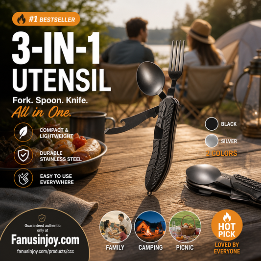 🎉🎉Surprise 49% off！🏕️Must-have for outdoor trips 🍴🥄4-In-1 Outdoor Folding Multifunctional Tableware