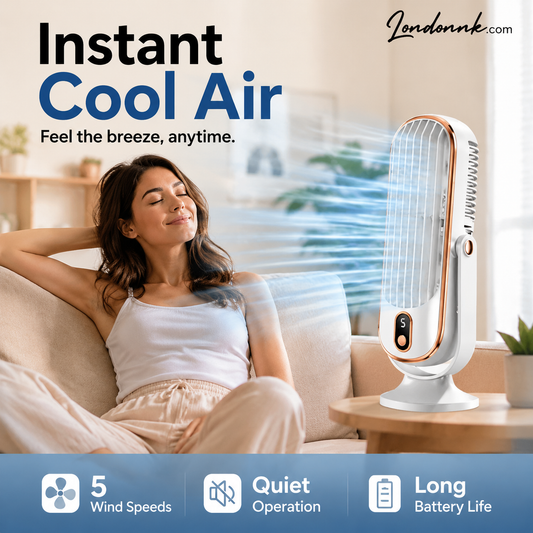 🥳2026 HOT SALE🥳💞50K+ SOLD!💨🌙 49% OFF! Portable Table Fan – 5 speeds, ultra‑quiet, gentle breeze. Perfect for bedroom or office. Stay cool without noise! 😴✨