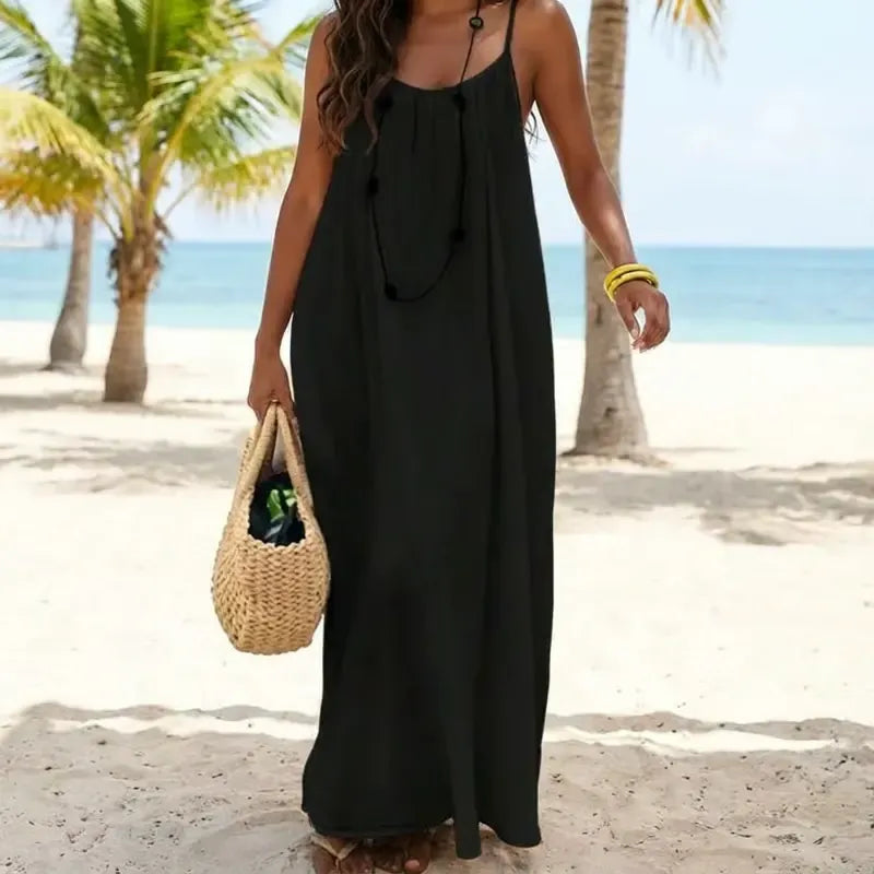 💃Women's Solid Color Backless Cami Dress💕