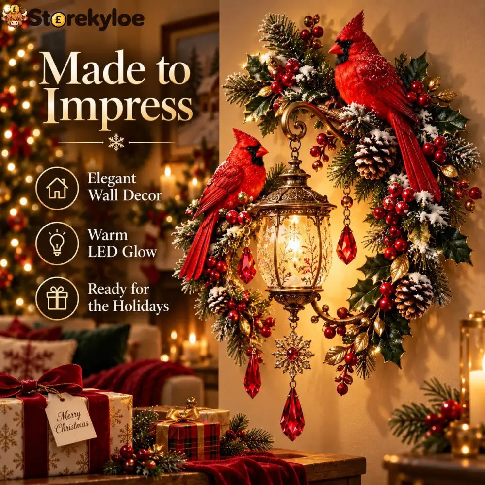 🔥Last Day 49% OFF🔥Cardinal Christmas Lantern Glow™ – Lighted Holiday Wall Decor