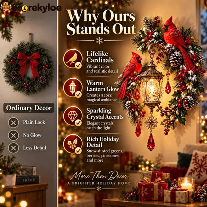 🔥Last Day 49% OFF🔥Cardinal Christmas Lantern Glow™ – Lighted Holiday Wall Decor