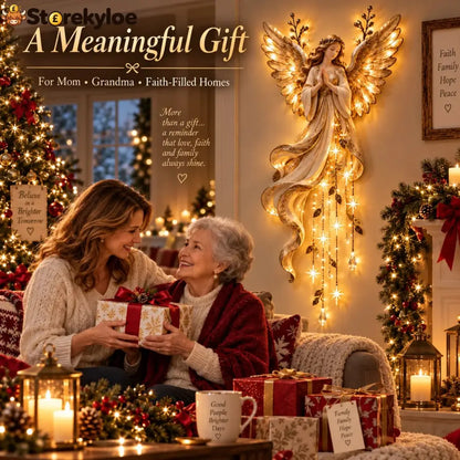 ✨Last Day 49% OFF✨Guardian Angel Starfall Cascade™ – Lighted Faith & Blessing Christmas Wall Decor✨ - ✨Guardian Angel