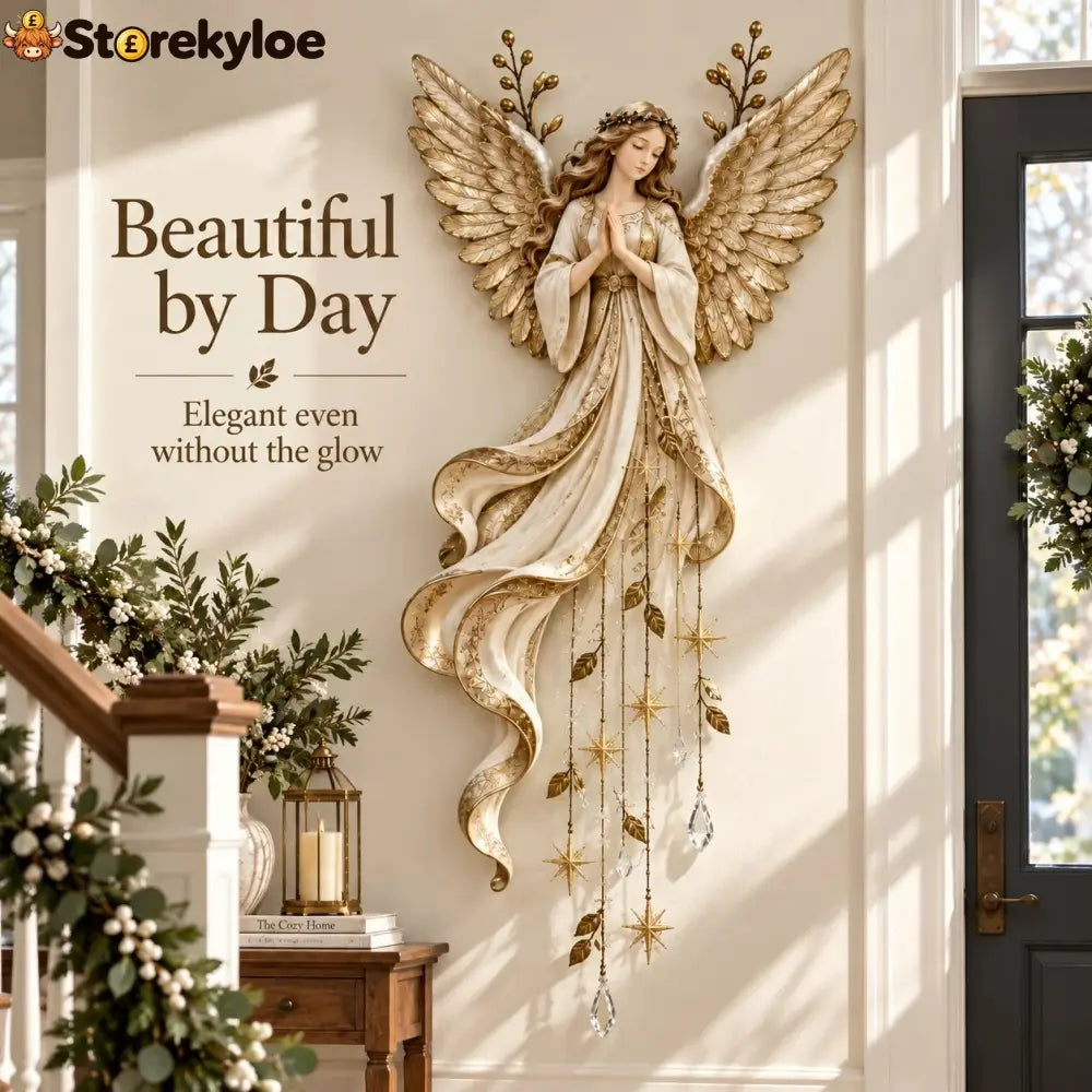 ✨Last Day 49% OFF✨Guardian Angel Starfall Cascade™ – Lighted Faith & Blessing Christmas Wall Decor✨ - ✨Guardian Angel