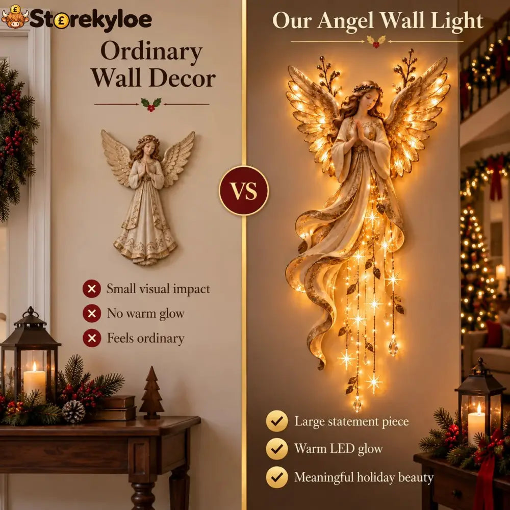 ✨Last Day 49% OFF✨Guardian Angel Starfall Cascade™ – Lighted Faith & Blessing Christmas Wall Decor✨ - ✨Guardian Angel