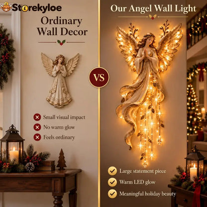 ✨Last Day 49% OFF✨Guardian Angel Starfall Cascade™ – Lighted Faith & Blessing Christmas Wall Decor✨ - ✨Guardian Angel