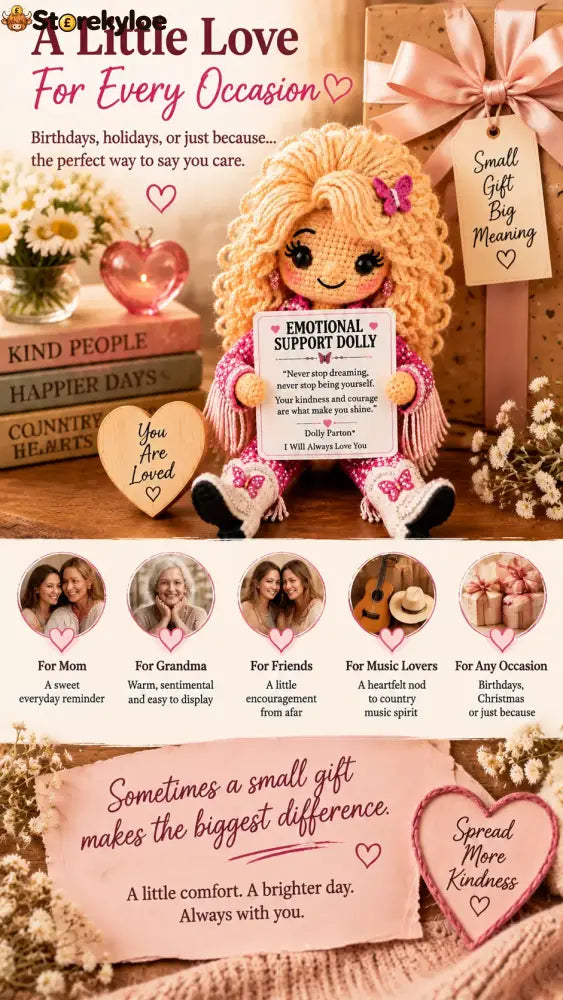 🔥LAST DAY 49% OFF - 💗Hand‑Crocheted Emotional Support Comfort Doll | Country Music Inspired Uplifting Encouragement