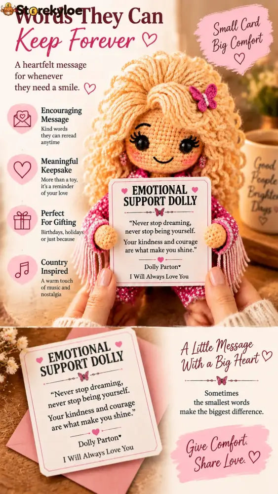 🔥LAST DAY 49% OFF - 💗Hand‑Crocheted Emotional Support Comfort Doll | Country Music Inspired Uplifting Encouragement