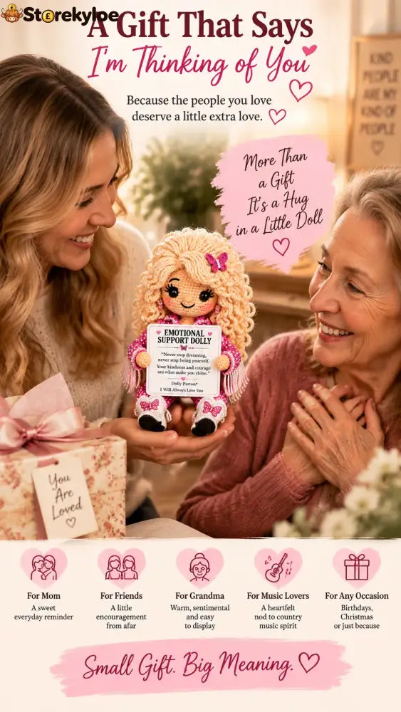 🔥LAST DAY 49% OFF - 💗Hand‑Crocheted Emotional Support Comfort Doll | Country Music Inspired Uplifting Encouragement