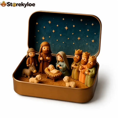 🎁Last Day 49% OFF🎄✝️Mini Christmas Nativity Set in a Tin Box