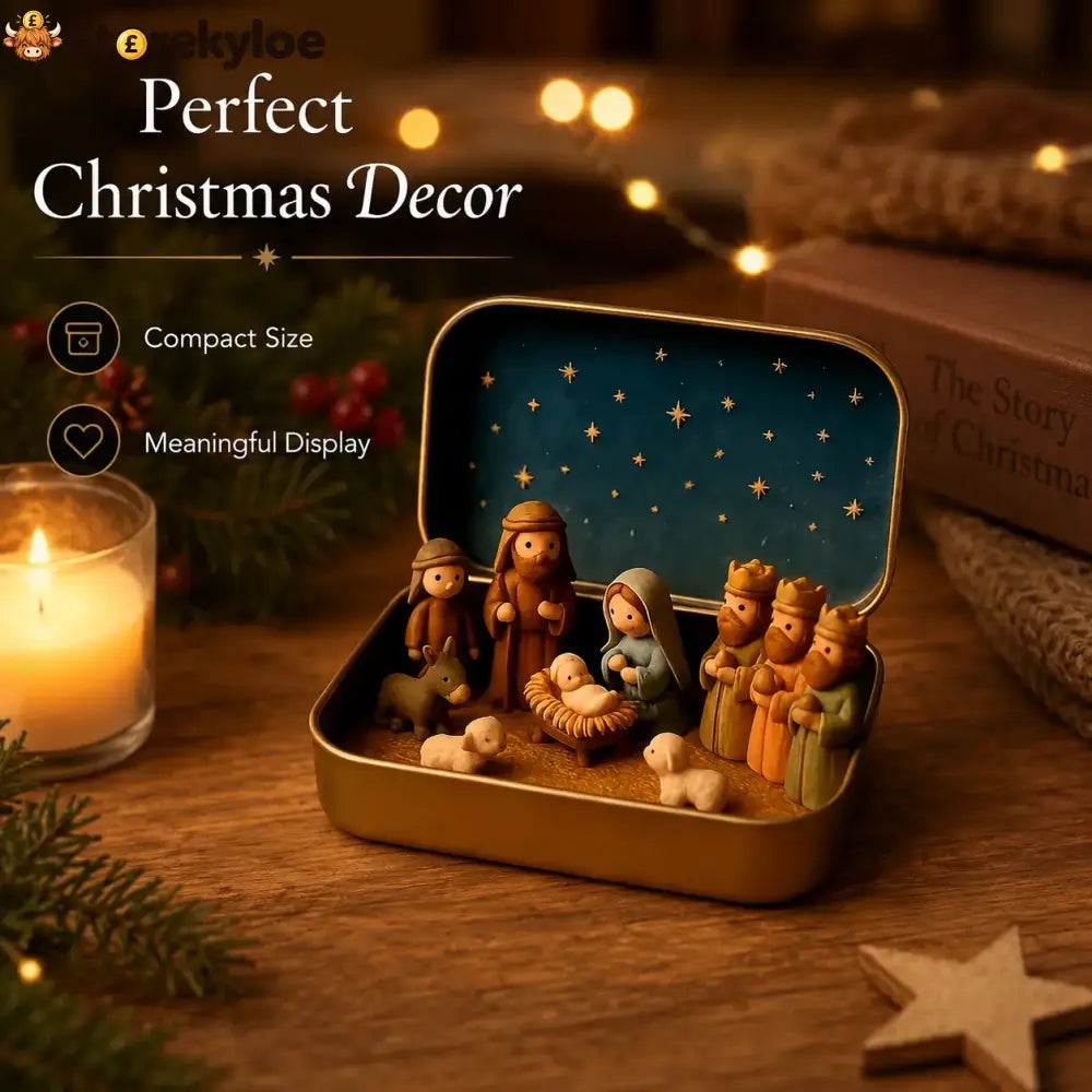 🎁Last Day 49% OFF🎄✝️Mini Christmas Nativity Set in a Tin Box