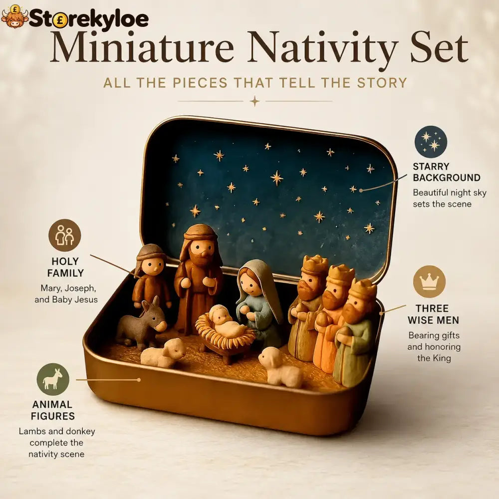 🎁Last Day 49% OFF🎄✝️Mini Christmas Nativity Set in a Tin Box