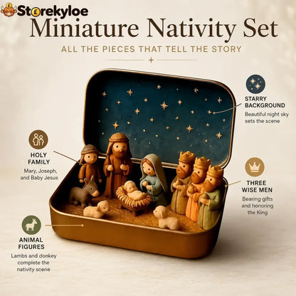 🎁Last Day 49% OFF🎄✝️Mini Christmas Nativity Set in a Tin Box