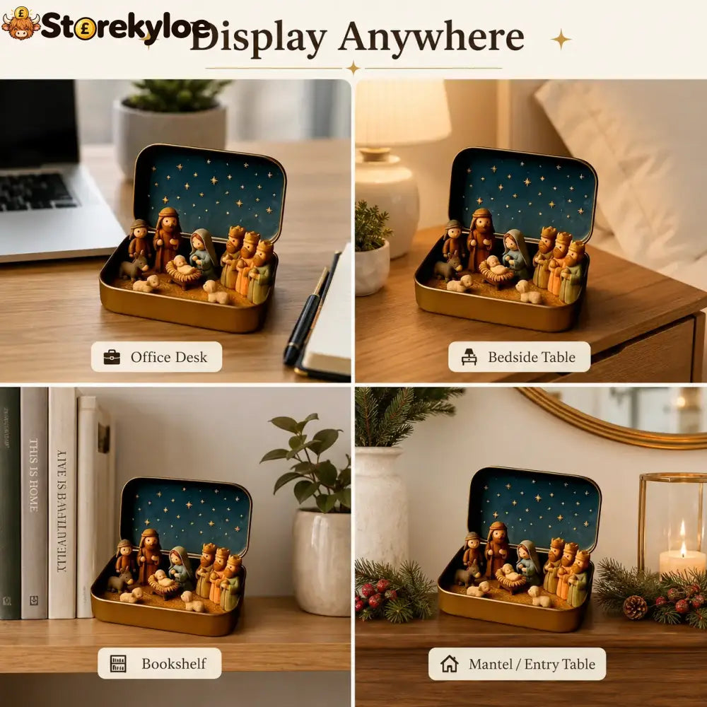🎁Last Day 49% OFF🎄✝️Mini Christmas Nativity Set in a Tin Box