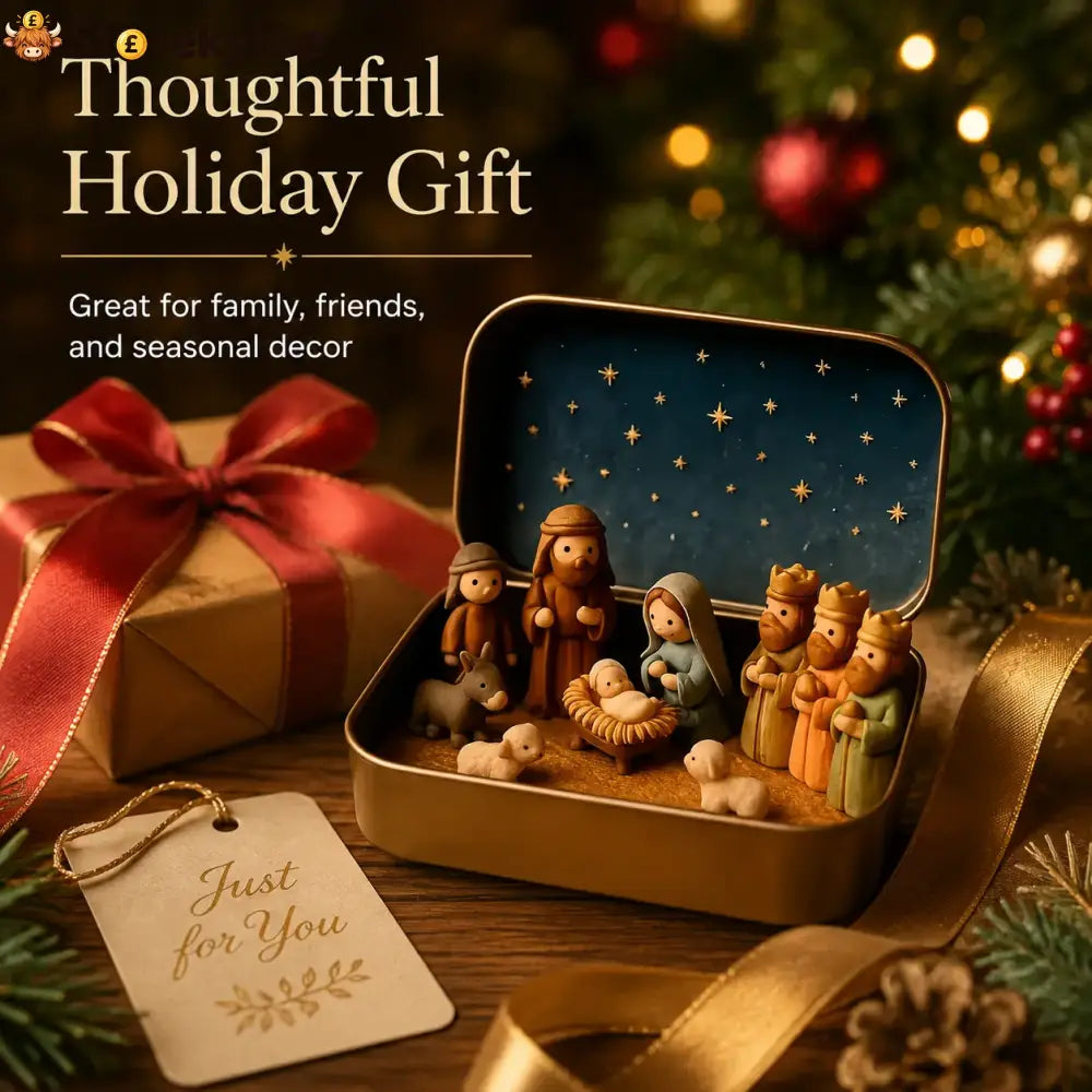 🎁Last Day 49% OFF🎄✝️Mini Christmas Nativity Set in a Tin Box