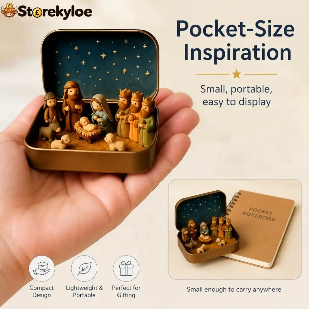 🎁Last Day 49% OFF🎄✝️Mini Christmas Nativity Set in a Tin Box
