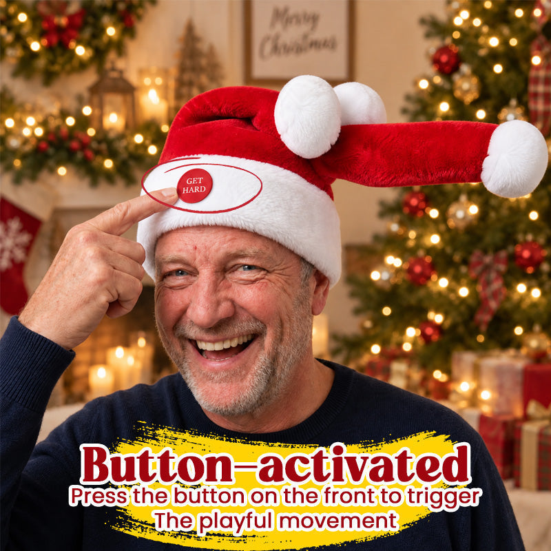 ✨🎅 Animated Naughty Santa Hat | Funny Christmas Party Hat✨
