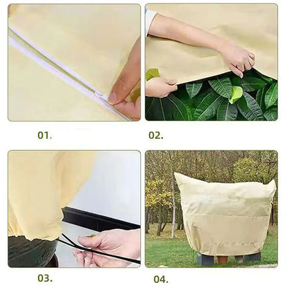 🎃Halloween Offer: 50% Off!🌿Plant Protection Covers with Drawstring – Breathable Winter Fleece Jackets