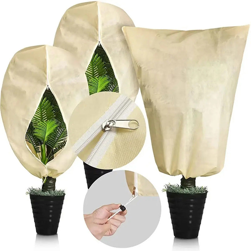 🎃Halloween Offer: 50% Off!🌿Plant Protection Covers with Drawstring – Breathable Winter Fleece Jackets