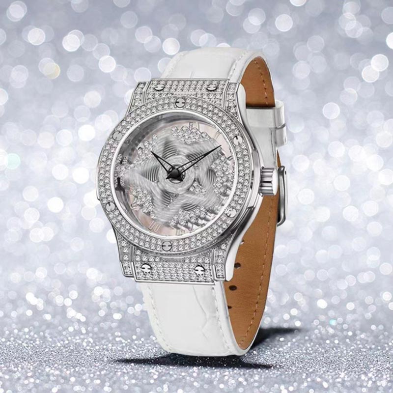⌚💥 Fashion Dress Watch Rhinestone Dial – Quartz Movement, 30M Waterproof, Adjustable Clasp ✨