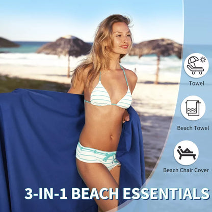 🏖️Summer Hot Sale🌞🌊Sun Lounger Towel in Bag with Pockets Storage