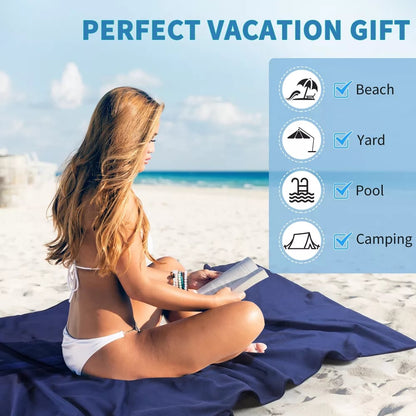 🏖️Summer Hot Sale🌞🌊Sun Lounger Towel in Bag with Pockets Storage