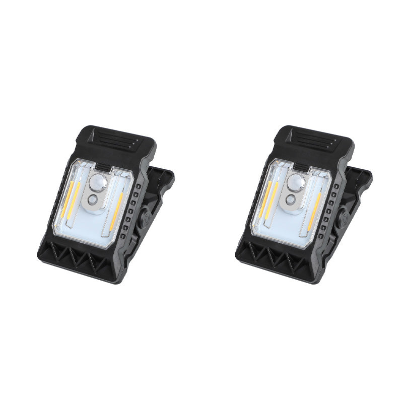 Outdoor solar-powered light with clip and motion sensor