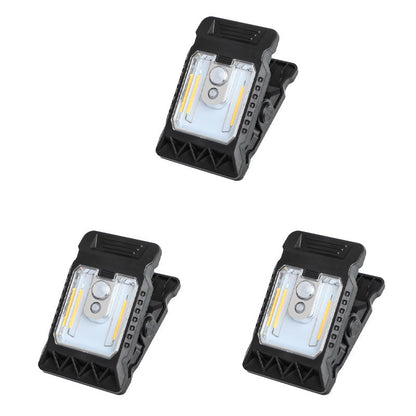 Outdoor solar-powered light with clip and motion sensor
