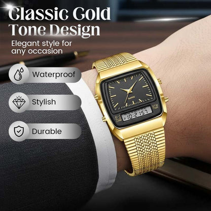 ⌚✨ Retro Style Square Face Multifunction Watch – Chronograph, Date Display & Classic Design 🕰️