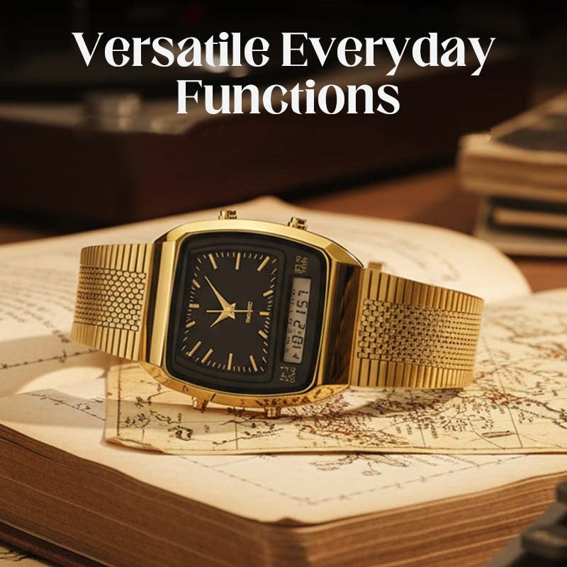 ⌚✨ Retro Style Square Face Multifunction Watch – Chronograph, Date Display & Classic Design 🕰️