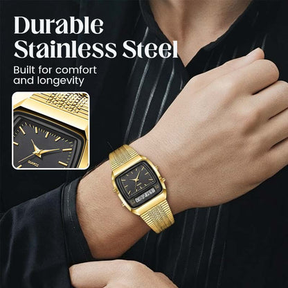 ⌚✨ Retro Style Square Face Multifunction Watch – Chronograph, Date Display & Classic Design 🕰️