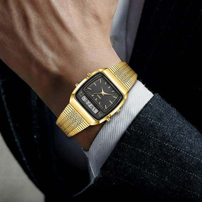 ⌚✨ Retro Style Square Face Multifunction Watch – Chronograph, Date Display & Classic Design 🕰️