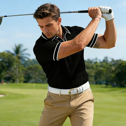 ☀️ Casual Short Sleeve Polo Shirt – Breathable Polyester, Modern Fit & Perfect for Relaxed Days 🏖️
