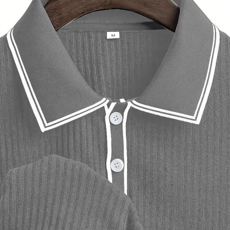 ☀️ Casual Short Sleeve Polo Shirt – Breathable Polyester, Modern Fit & Perfect for Relaxed Days 🏖️
