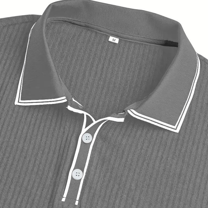 ☀️ Casual Short Sleeve Polo Shirt – Breathable Polyester, Modern Fit & Perfect for Relaxed Days 🏖️