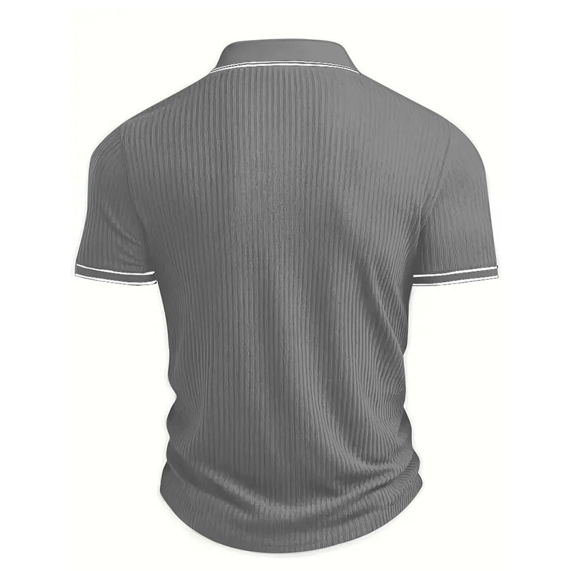 ☀️ Casual Short Sleeve Polo Shirt – Breathable Polyester, Modern Fit & Perfect for Relaxed Days 🏖️