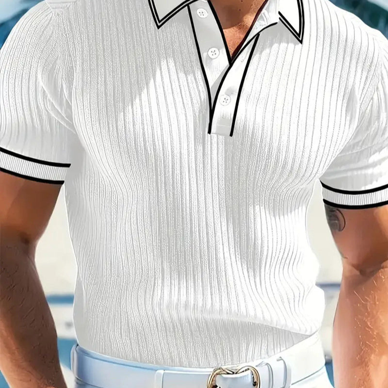☀️ Casual Short Sleeve Polo Shirt – Breathable Polyester, Modern Fit & Perfect for Relaxed Days 🏖️