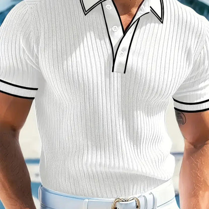 ☀️ Casual Short Sleeve Polo Shirt – Breathable Polyester, Modern Fit & Perfect for Relaxed Days 🏖️