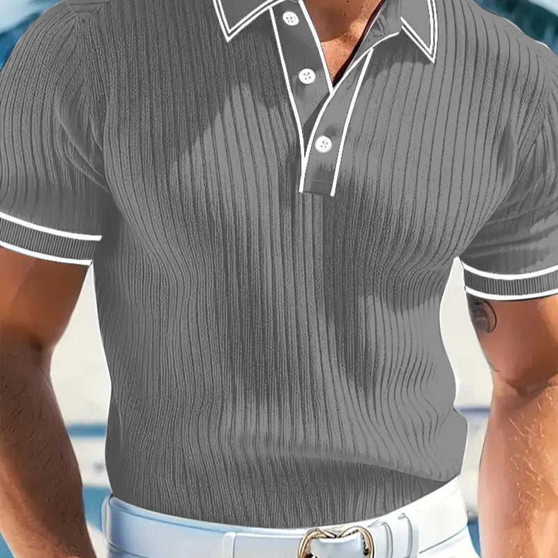 ☀️ Casual Short Sleeve Polo Shirt – Breathable Polyester, Modern Fit & Perfect for Relaxed Days 🏖️