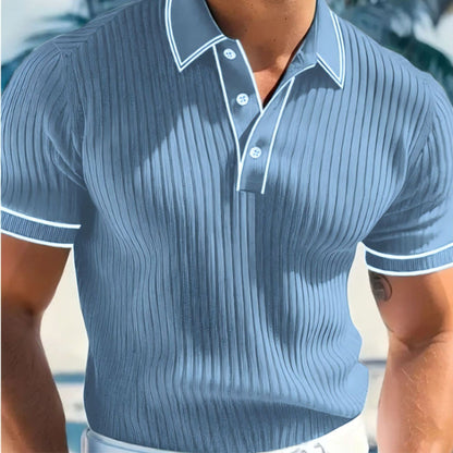 ☀️ Casual Short Sleeve Polo Shirt – Breathable Polyester, Modern Fit & Perfect for Relaxed Days 🏖️