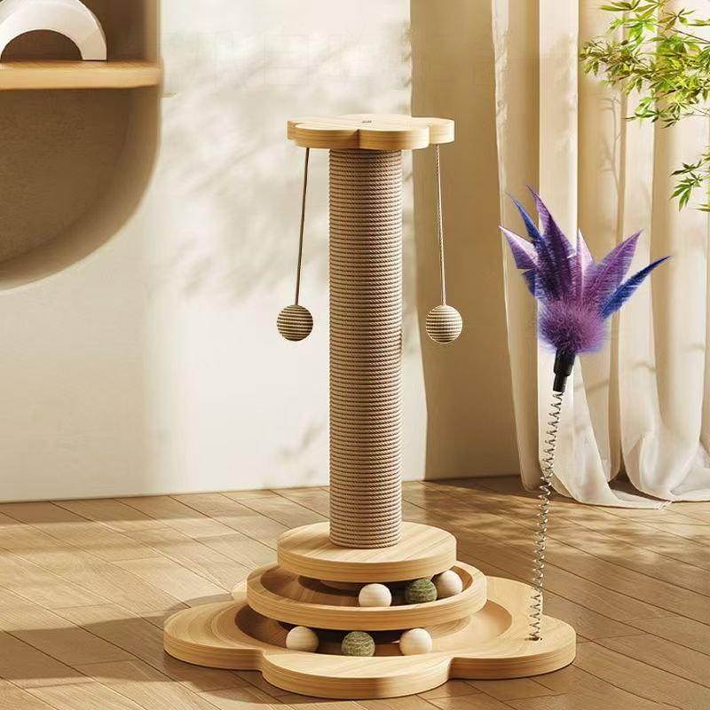 💐Multifunctional Cat Activity Center – Scratcher & Toys Included 🐱🧶