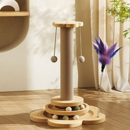 💐Multifunctional Cat Activity Center – Scratcher & Toys Included 🐱🧶