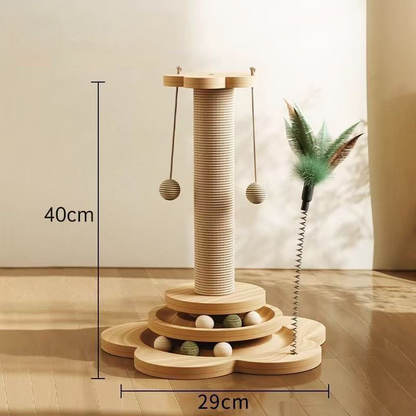 💐Multifunctional Cat Activity Center – Scratcher & Toys Included 🐱🧶