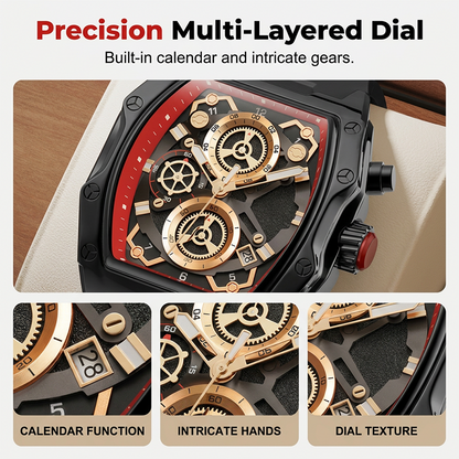 ⌚ Men's Tonneau Quartz Watch