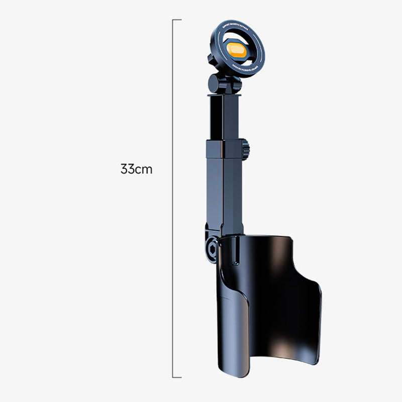 Car Cup Holder Phone Mount – 360° adjustable, strong N52 magnet, one-handed operation, fits all phones, stable magnetic and clamp models for safe driving