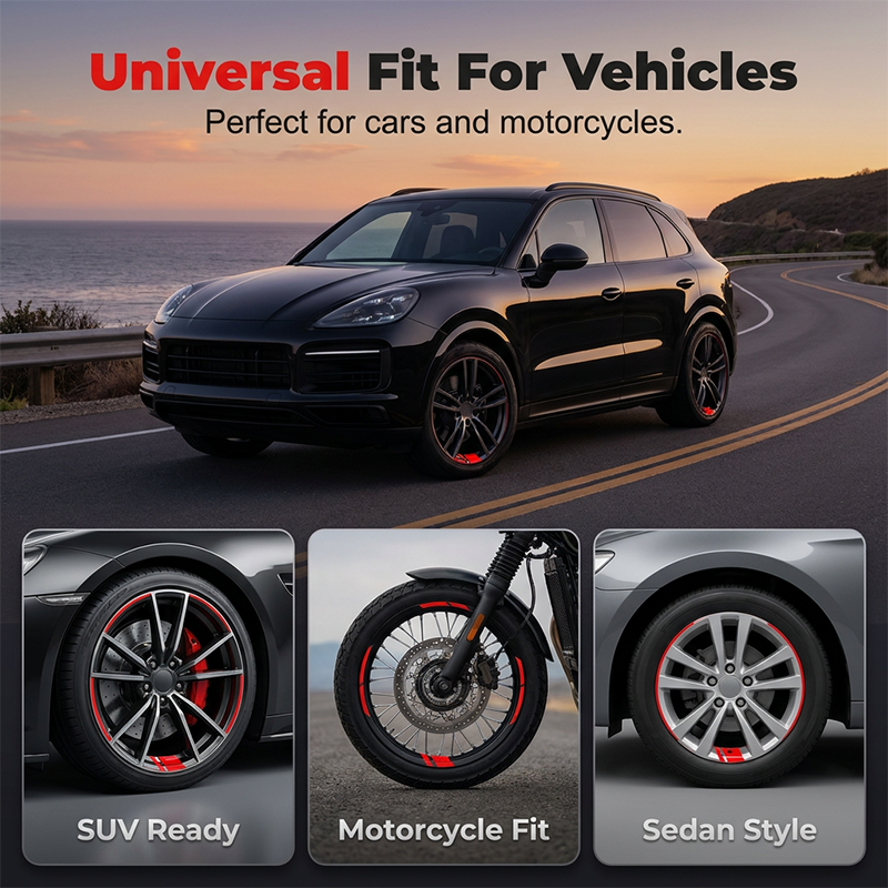 🥳2026 HOT SALE🚗Wheel Rim Reflective Stripes – Peel & stick, bright at night. Safer driving, instant style. 🛡️🌙
