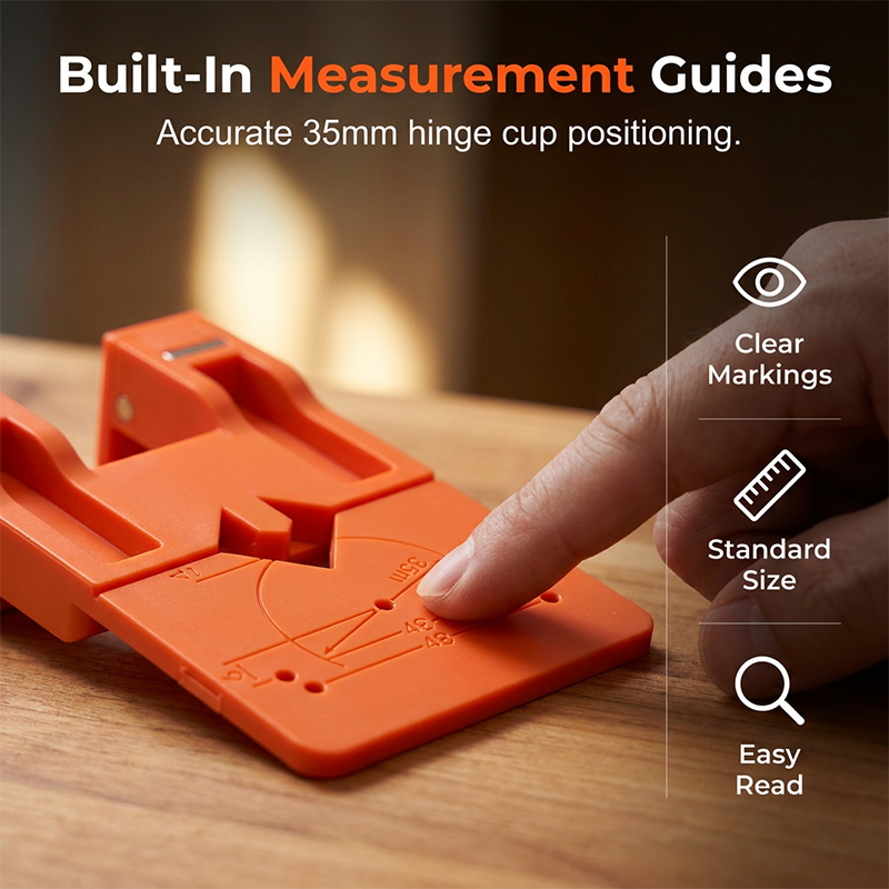 ✨ Cabinet Door Hinge Drilling Guide – Magnetic Clamp, Precise Alignment, 35mm 🪚